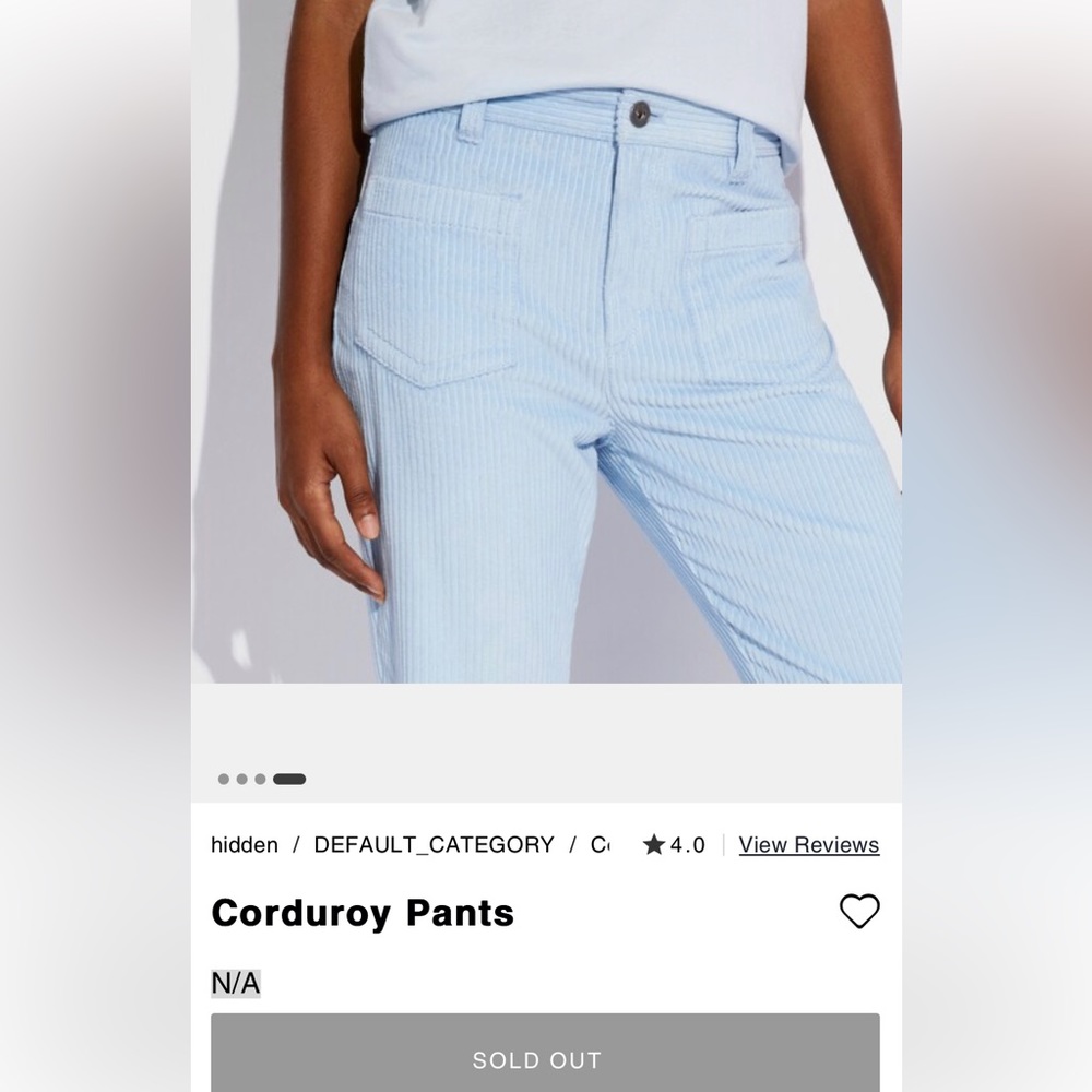 Coach corduroy pants  size 4.